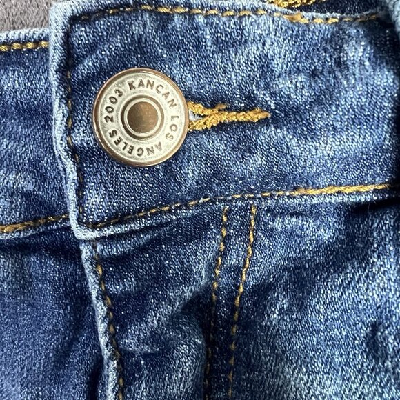 Womens KanCan Estilo Jean Shorts Distressed Mid Rise Cheeky Size 5 (26Wx2L) - Picture 4 of 7